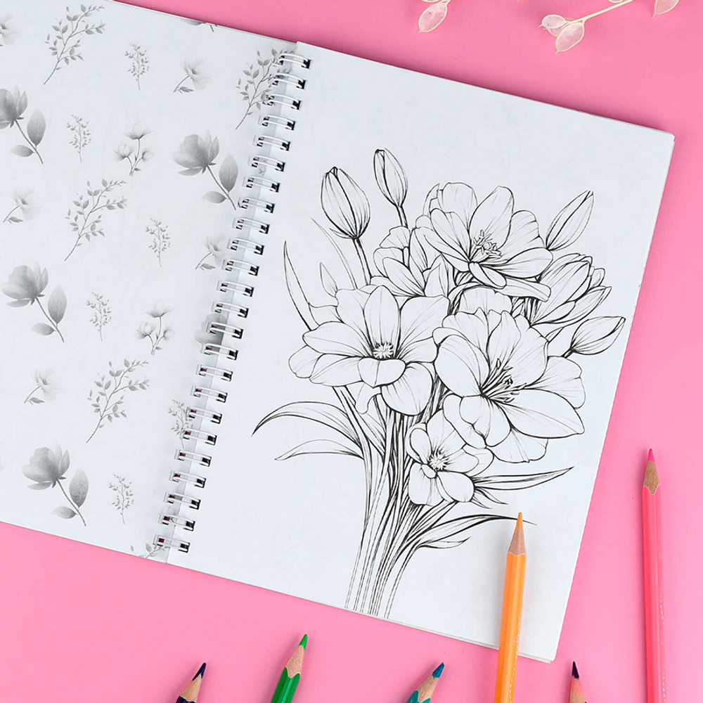 Раскраска 150*210мм Феникс+ "Красивая раскраска. Цветы", 32 л.