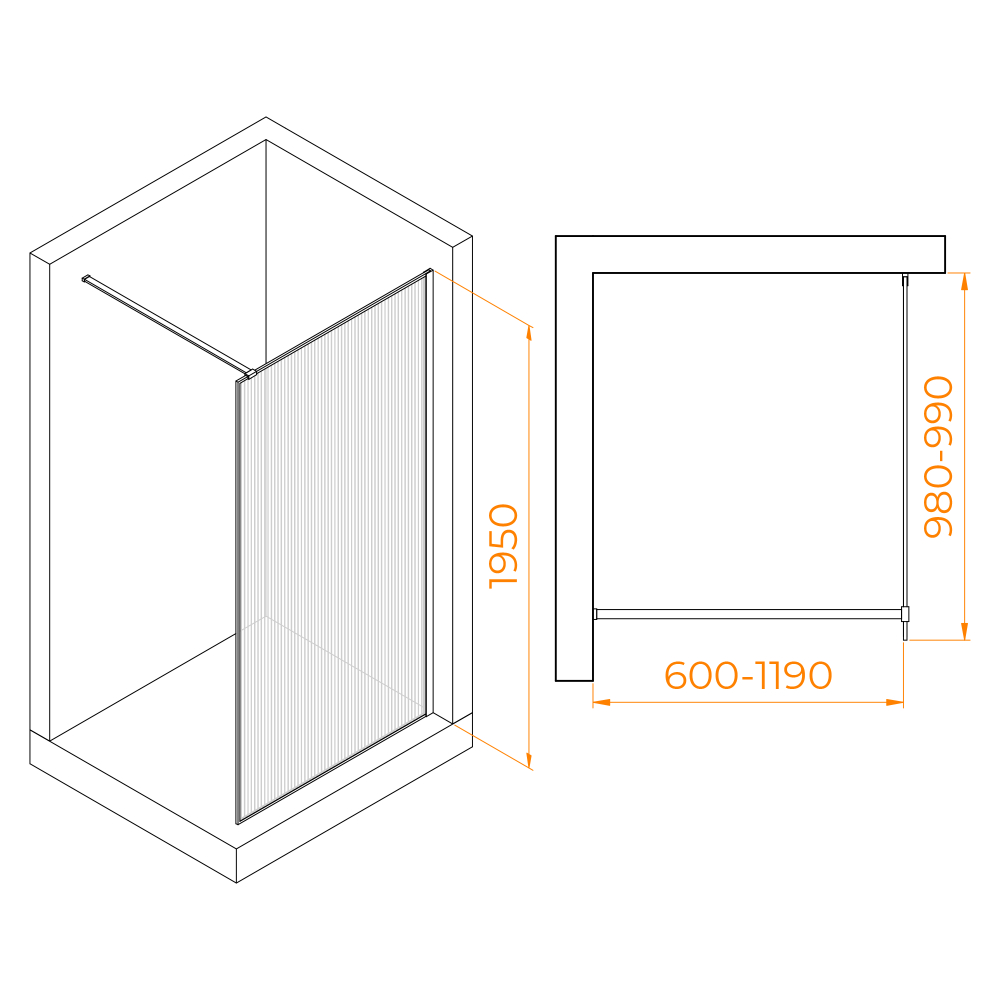 Душевая перегородка RGW WA-08 (1000)