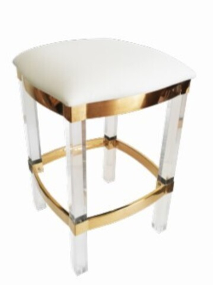 Табурет барный Ist Casa Найс, 40х40х61 см, белый, золото