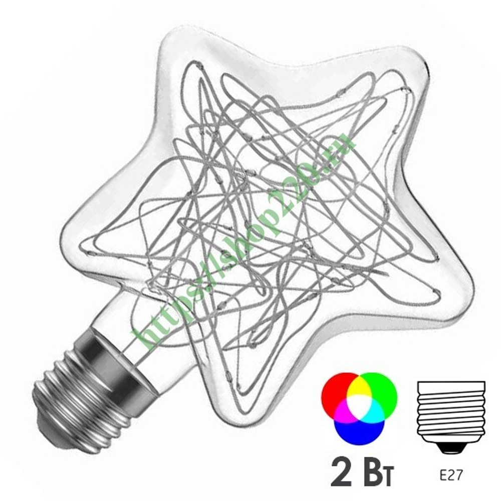 Лампа Gauss LED Filament Star 2W E27 RGB 160802008