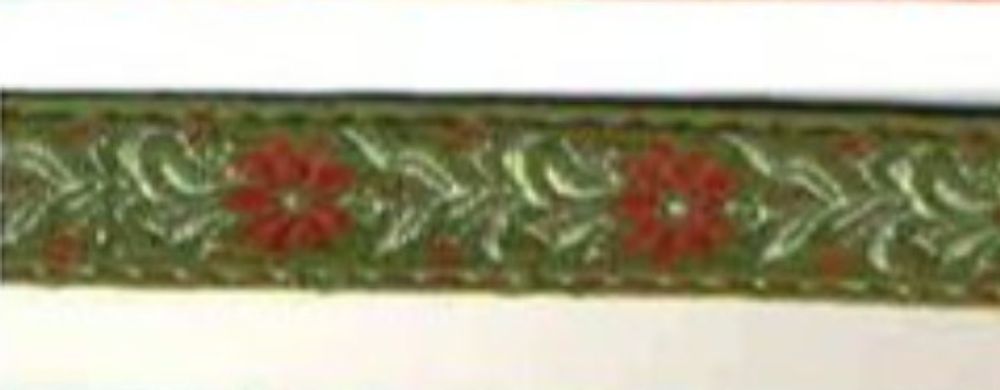 Тесьма жаккард, 8763, ш. 1,8 см, зелёный