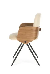 Обеденный стул Dune, бежевая экокожа, спинка орех
