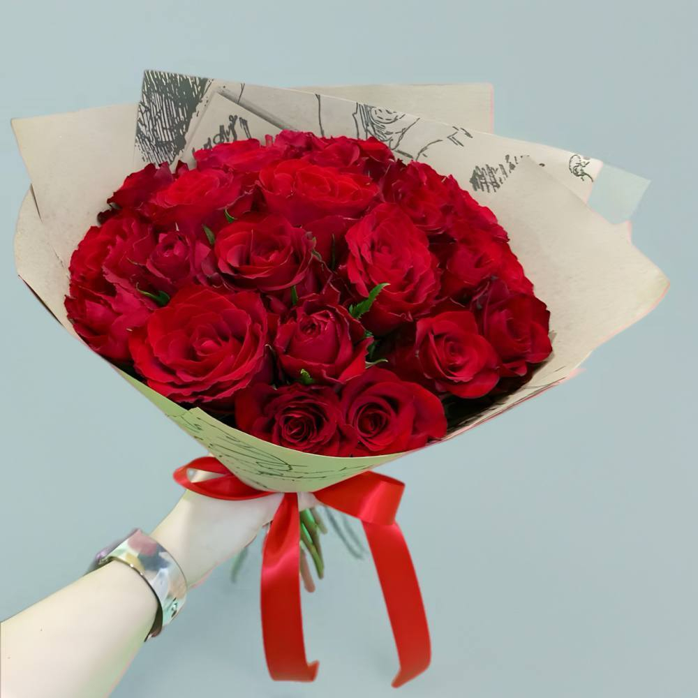 Букет из 25 красных роз