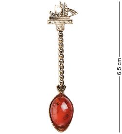 AM-2311 Фигурка кошельковая «Всем дарить» (латунь,янтарь)