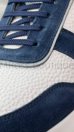 Мужские кроссовки Brunello Cucinelli Panelled бело-синие