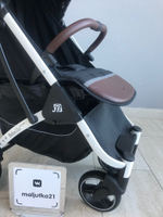 Коляска прогулочная Babalo 2024 Золотая полоска текстиль на белой раме