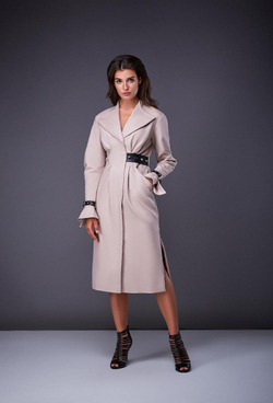 Френч бежевый с вырезами по бокам 16-02-20FW