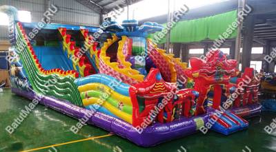 Коммерческий надувной батут "Хижина дракона", 15*8*7 м