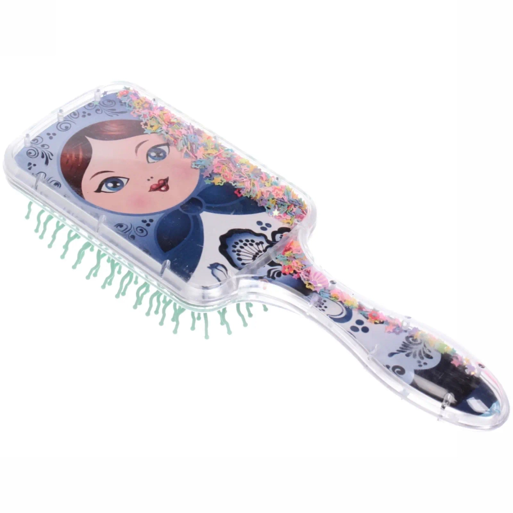 Расческа массажная детская «Russkaya krasa», Красавица, микс 4 цвета, на подвесе, 20*6см