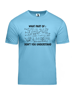 Футболка Математика с формулами мужская голубая с черным рисунком