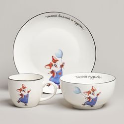 НАБОР ПОСУДЫ LEFARD САМЫЙ ОЗОРНОЙ, 3 ПР.: САЛАТНИК 470МЛ, ТАРЕЛКА 20СМ, КРУЖКА 220МЛ