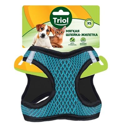 Мягкая шлейка-жилетка нейлоновая бирюзовая L, обхват груди 47-50смTriol