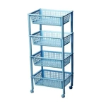 Полка овощная на колесах (4 секции) Белый 0,79,46х0,26м (комплект 3 шт)