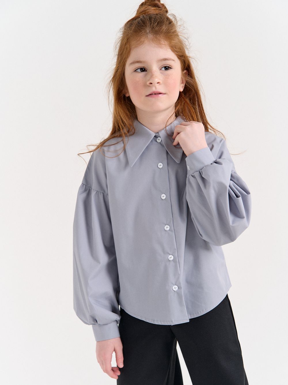 Блузка "Серая" для девочки 7+