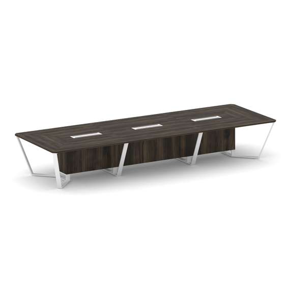 Steel Meet Стол переговорный прямоугольный KD-PR.B.SP-16 Дуб Мали/Металл Белый 4800*1600*750