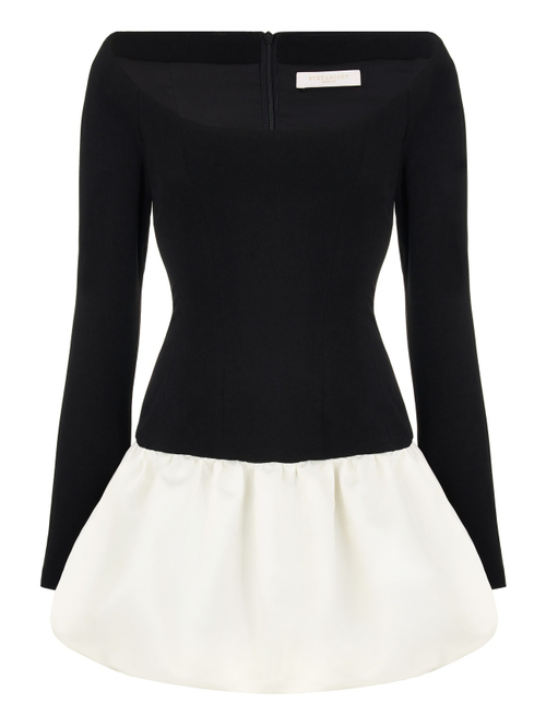 Платье Paris мини с длинным рукавом, черный