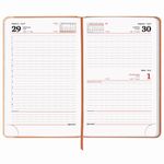 Ежедневник датированный 2022 А5 138x213 мм BRAUBERG "SimplyNew", под кожу, оранжевый/бежевый, 112786