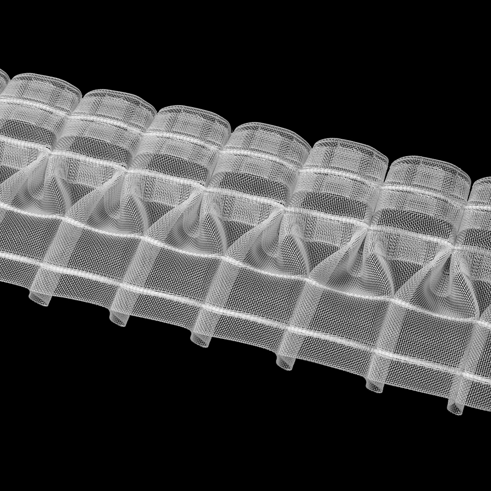 Шторная лента Oz-Is арт. 4368 MP вафельная сборка, коэф сборки 1:2,0, цвет прозрачный (ширина 100 mm)