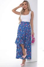 Брюки камелия синие/цветы Б10171 LT Collection