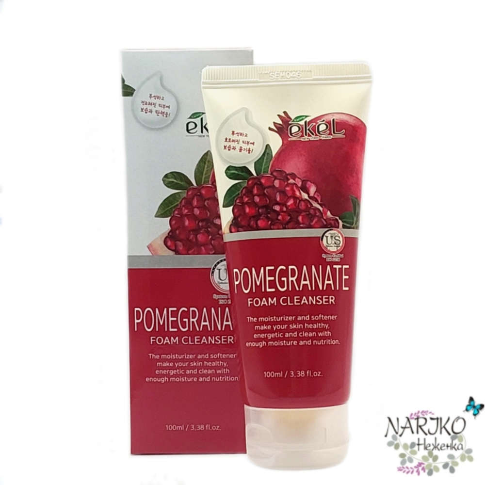 Очищающая пенка для зрелой и обезвоженной кожи EKEL с экстрактом граната, 100 мл.