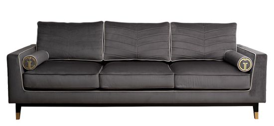 Диван Madrid Memory с кантом трехместный цвет серый 