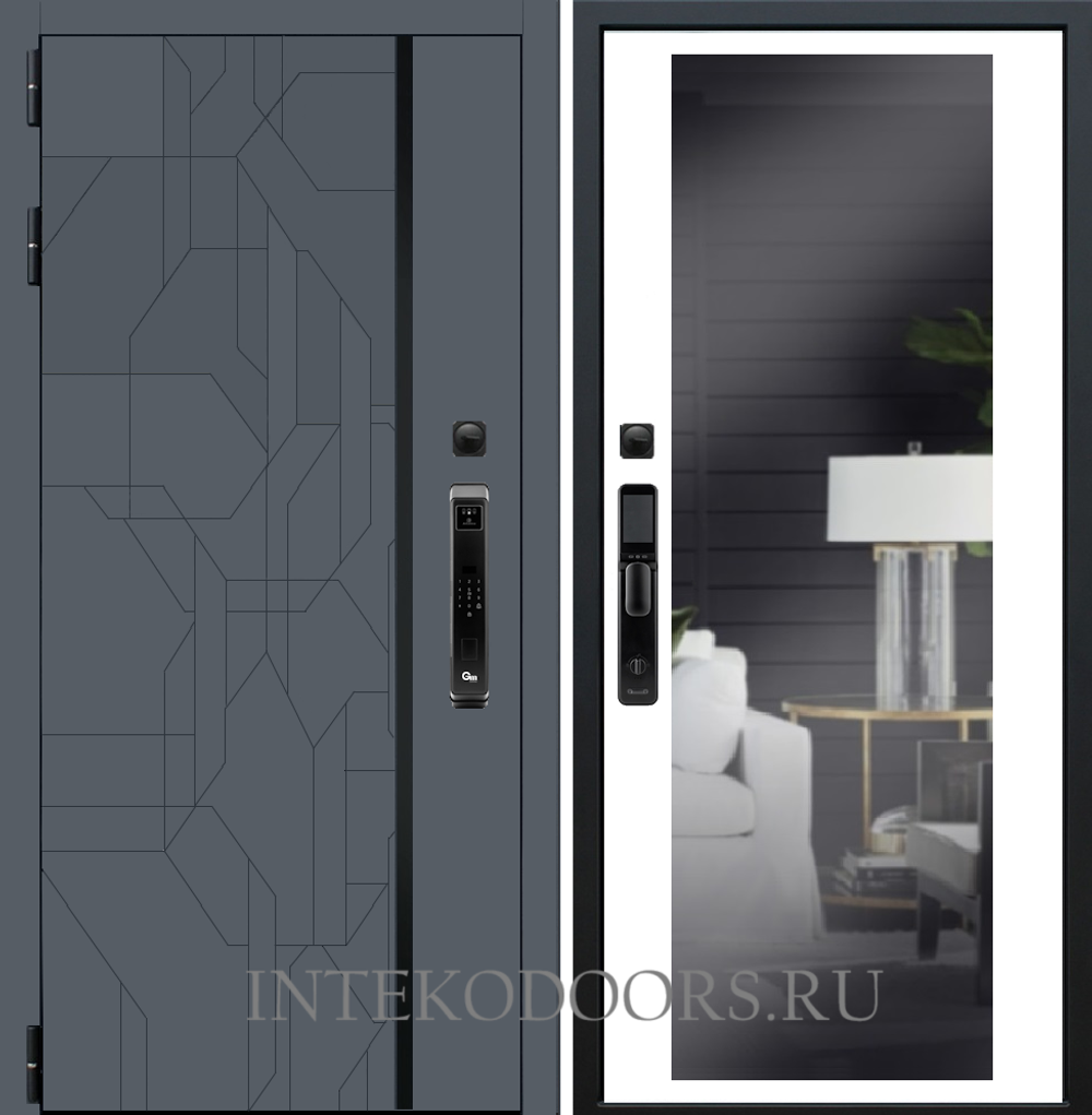 Верона Графит с зеркалом F55