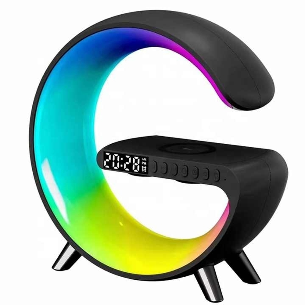 RGB Светильник ночник + будильник 5в1 с беспроводной зарядкой и Bluetooth колонкой "Smart Light Sound Machine"