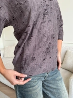 Блузка нарядная трикотажная офисная рукав 3 4