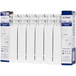 Радиатор биметаллический STOUT TITAN 350 - 7 секций (подключение боковое, цвет белый)