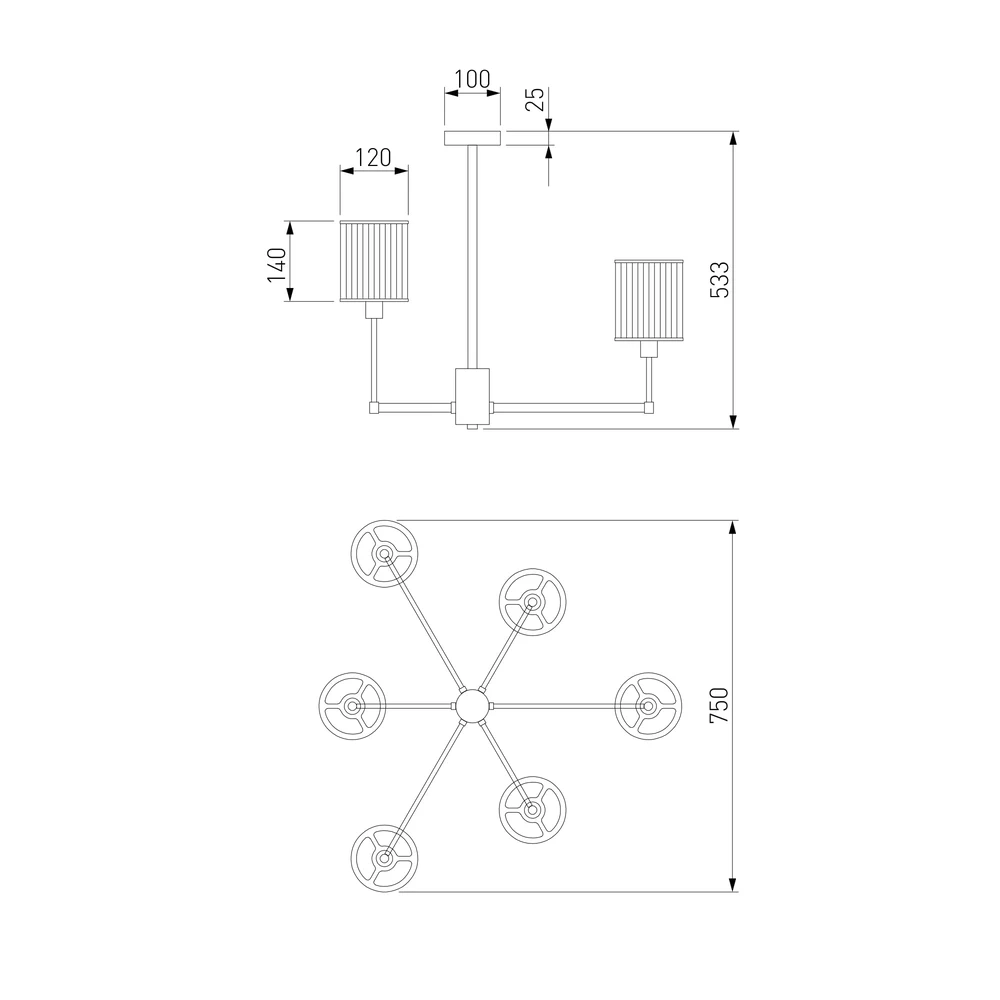 Потолочная люстра Eurosvet INARI 60144/6 4690389191428