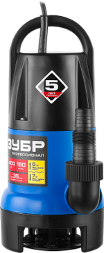 ЗУБР АкваСенсор 400 Вт, дренажный насос для грязной воды, Профессионал (НПГ-Т7-400)