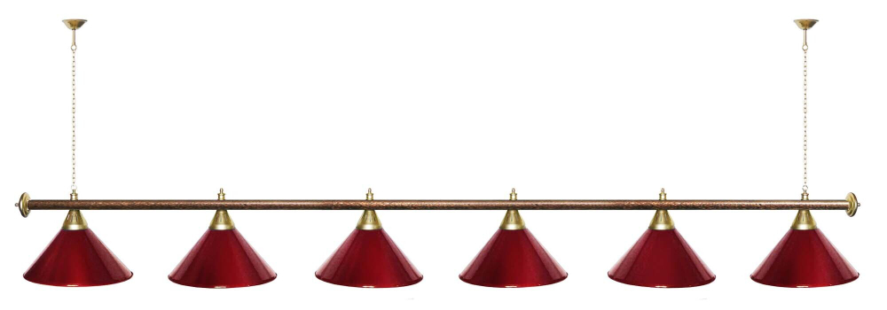 Лампа STARTBILLIARDS 6 пл. (плафоны золотые,штанга золотая,фурнитура золото)