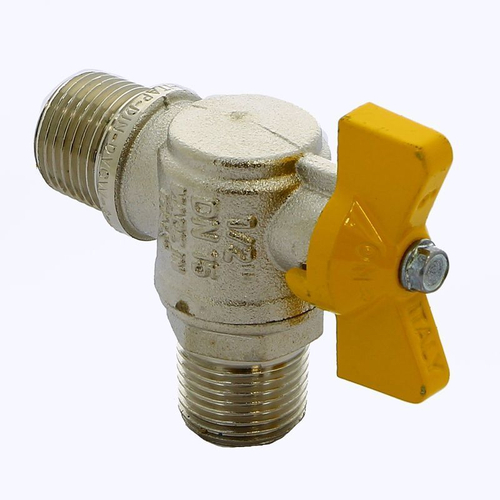 Кран шаровый газ. 15 (1/2") НН угловой бабочка (FIV)