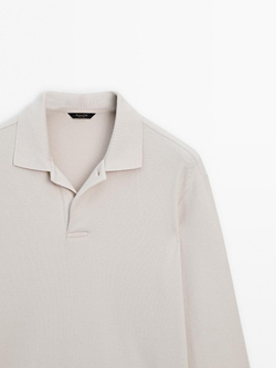 Massimo Dutti Поло комфортного кроя с длинными рукавами, дымчатый