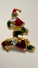 Новогодние серьги пусеты с сантой