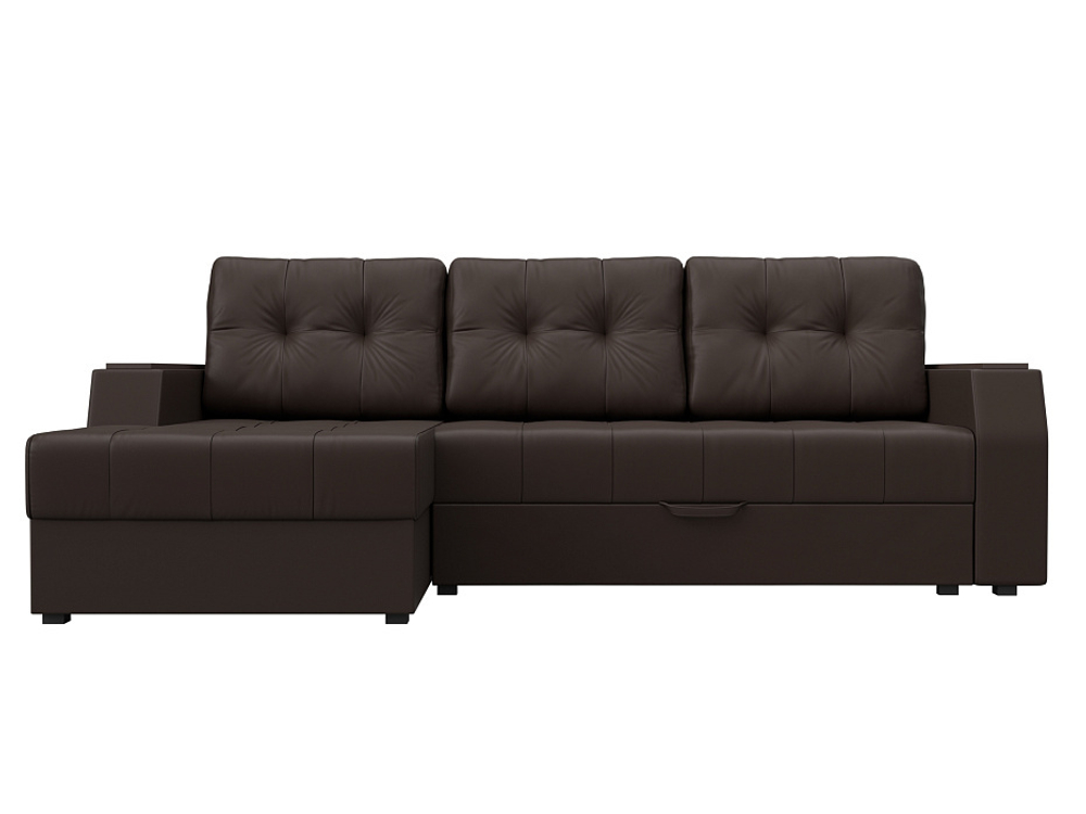 Диван угловой Эмир БС левый угол, Коричневый, Экокожа, 28405L