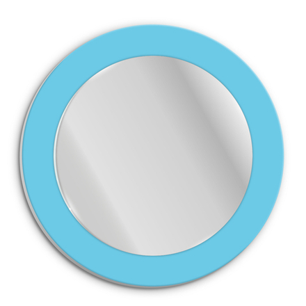 Зеркало круглое голубое 560002235