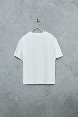 ZARA STORIESZ - ФУТБОЛКА HEAVY WEIGHT С ВОРОТНИКОМ НА ПУГОВИЦАХ, ЭКРЮ