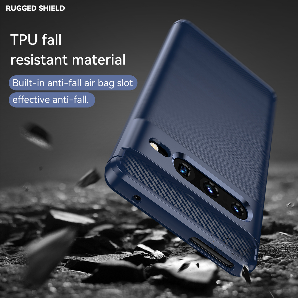 Мягкий чехол синего цвета для смартфона Google Pixel 7 Pro, серия Carbon от Caseport