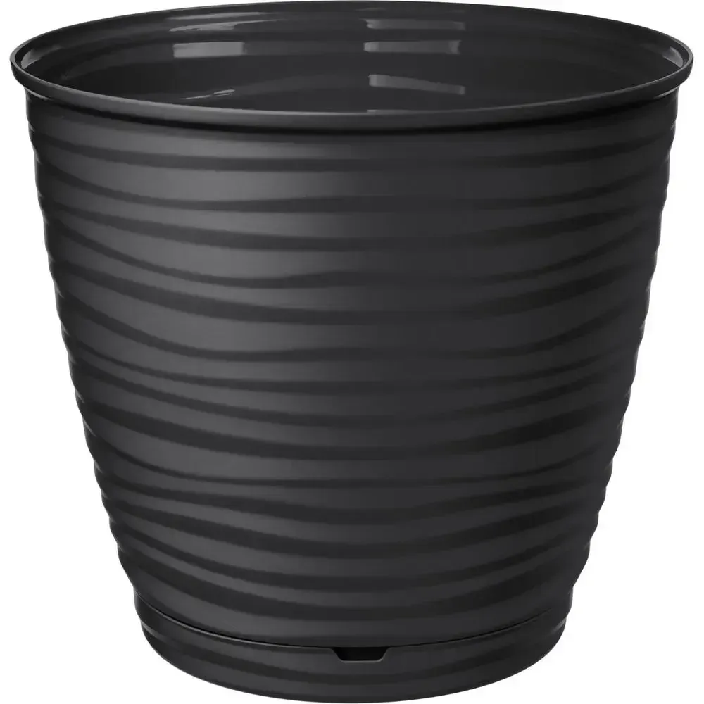 Горшок для цветов Saffron 5,4 л с поддоном (черный)