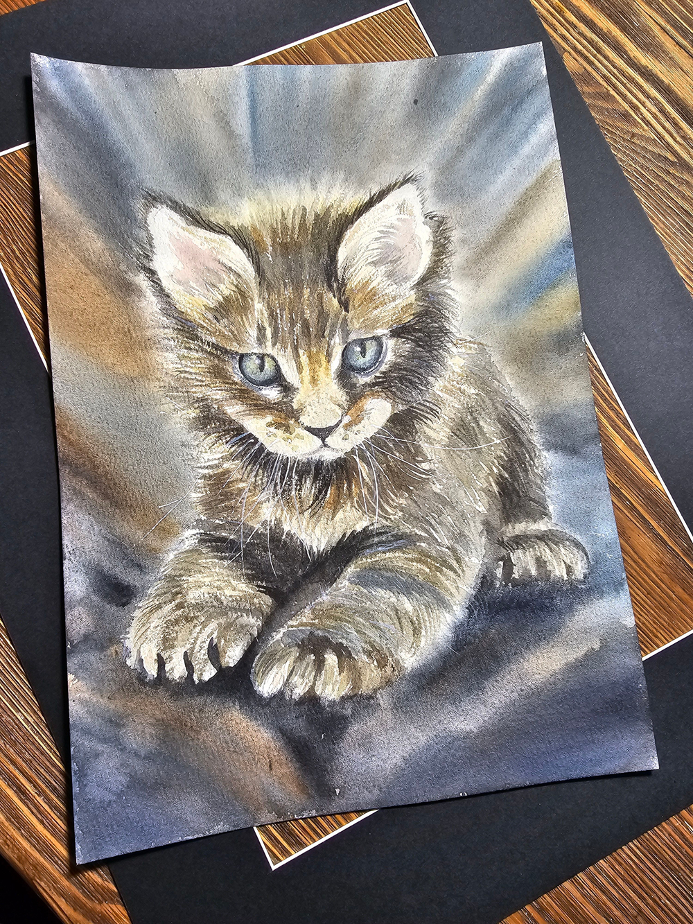 Картина авторская акварельная в паспарту 30х40 см на стену для интерьера "Малыш"