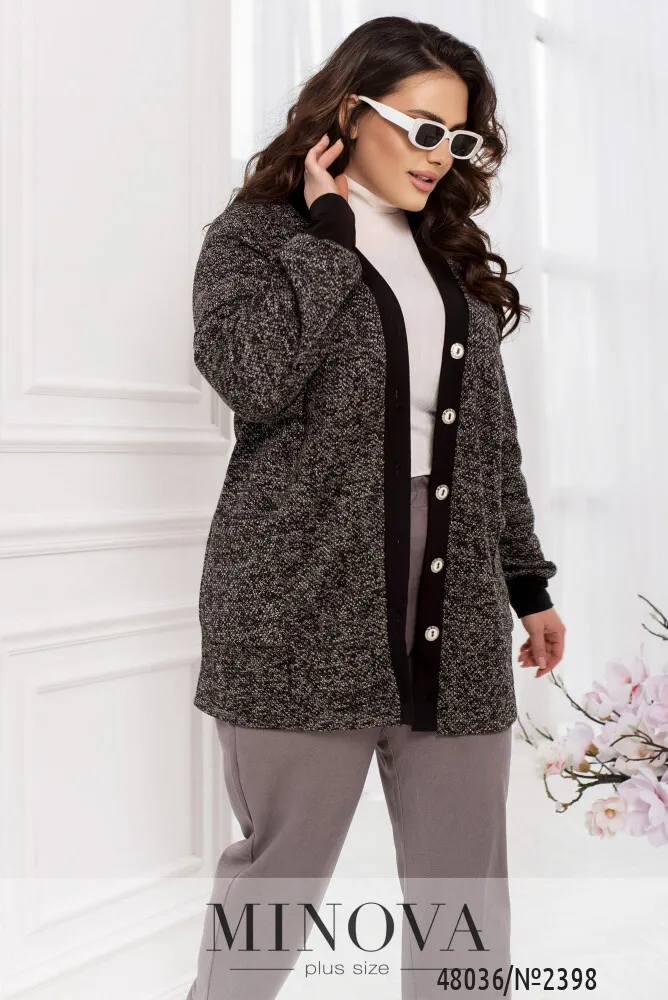 Кардиган 2398-черный-белый Minova