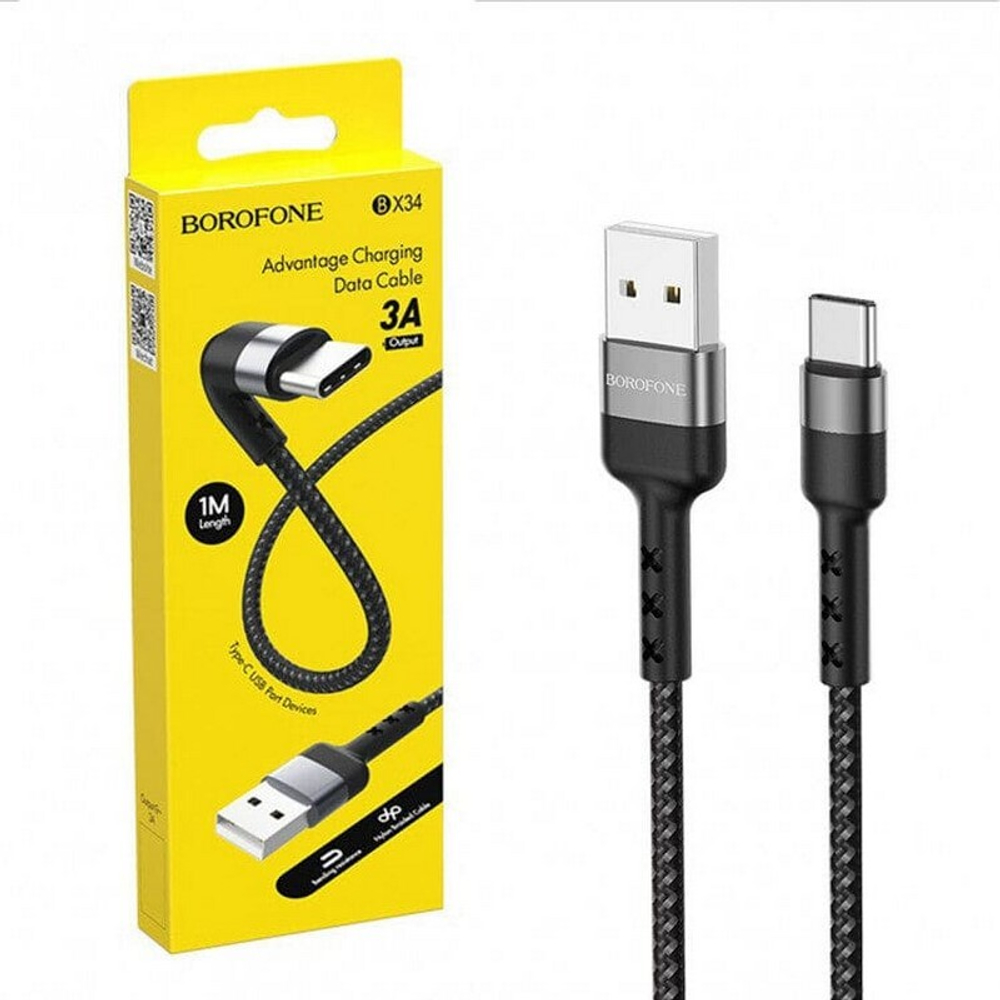 Кабель USB - TypeC BOROFONE BX34 (черный) 1м