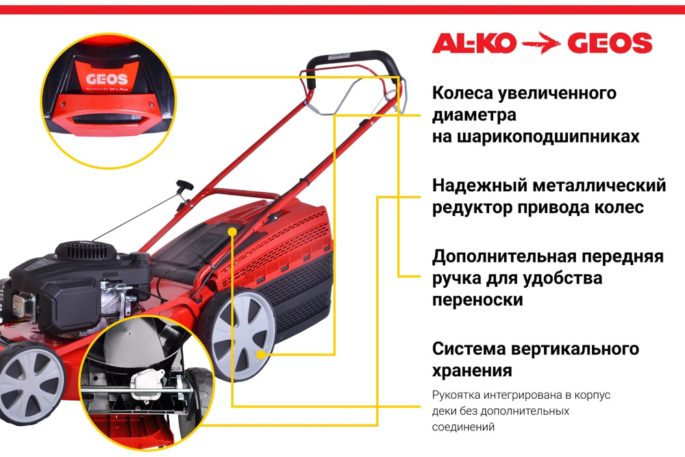 Газонокосилка бензиновая GEOS Comfort 51 SP-L Plus 213170