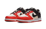 Middle Boy NBA x Nike Dunk Low Lightweight Low Panel Shoes Black and White Red