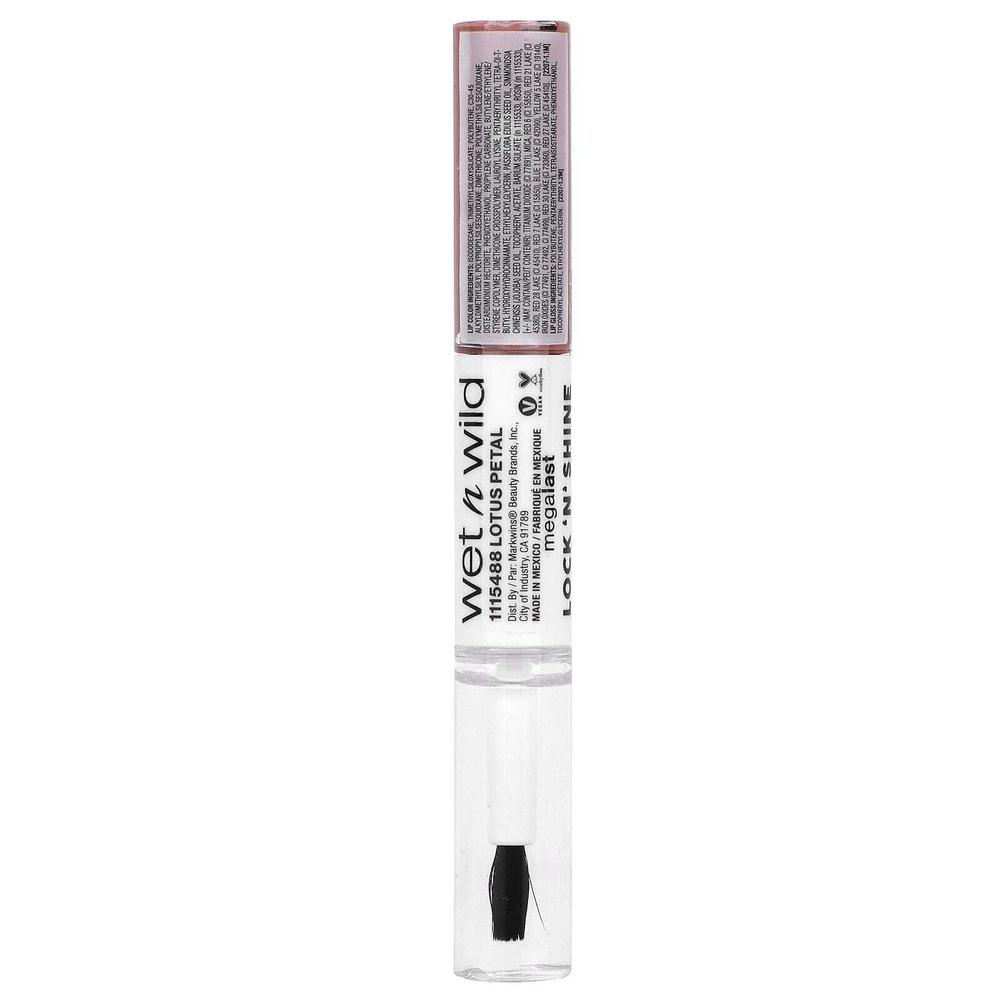 wet n wild, Megalast, Lock 'N' Shine, краска для губ и блеск, лепестки лотоса, 4 мл (0,13 жидк. унц.)