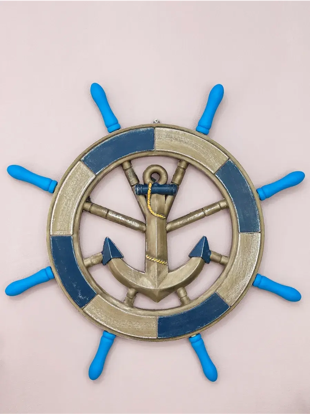 Декор для дома на стену "Штурвал" 43 см