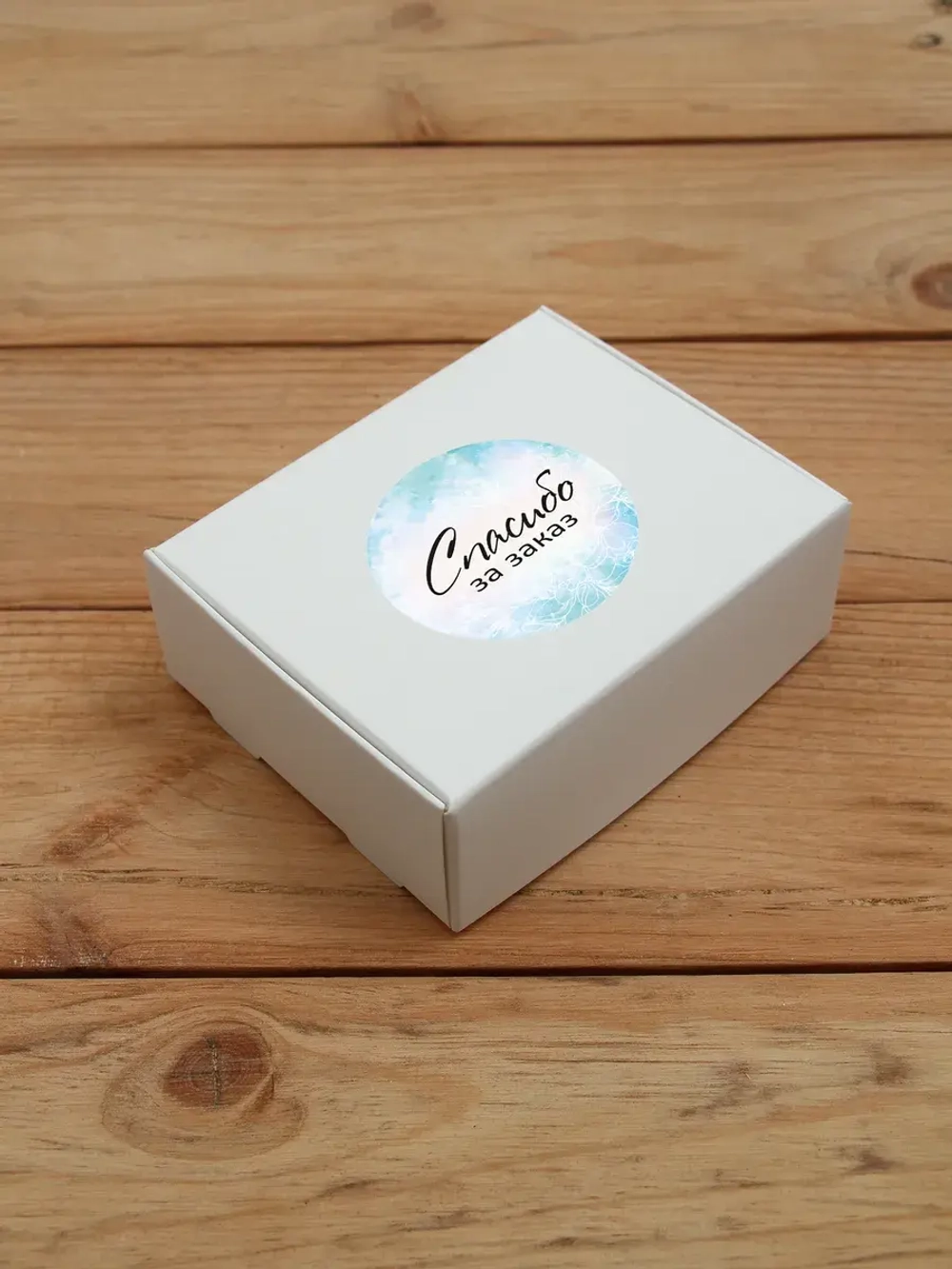 Наклейка стикер глянцевая круглая 40 мм 150 шт "Спасибо Обняли Приподняли"