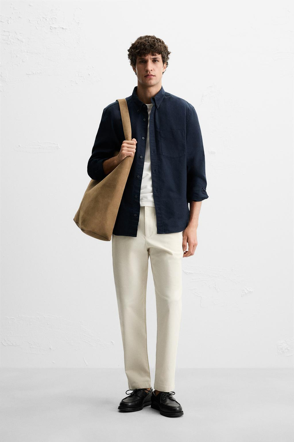 ZARA БРЮКИ ЧИНОС REGULAR-FIT, ЖЕЛТОВАТО-БЕЛЫЙ