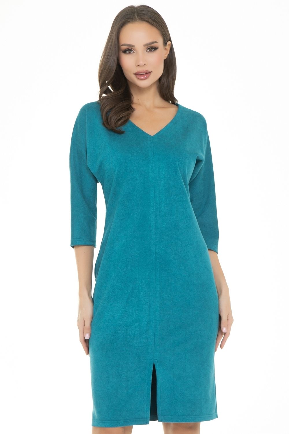 Платье Теплые объятия (вельвет, бирюза) Diolche (Акция)